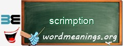 WordMeaning blackboard for scrimption